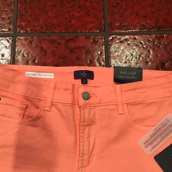 NYDJ neon melon original slimming fit jeans NWT! - Picture 2 of 3